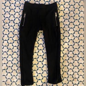 Zara Black Leggings with Side Zippered Pockets size 5
